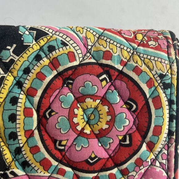 Vera Bradley Wallet Wristlet 6.5" Twist lock Multicolor Quilted Geometric Floral - Picture 6 of 11
